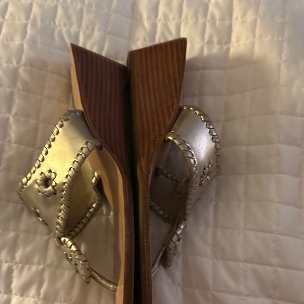 Jack Rogers Gold Sandals with Whipstitched Design - Picture 6 of 6